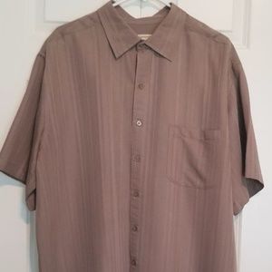 Island Passport brown/tan button front shirt SZ XL